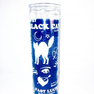 Lucky Black Cat 7 Day Glass Candle