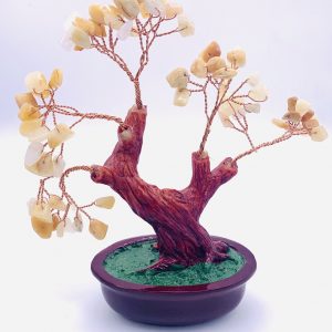 Copper and crystal stone tree